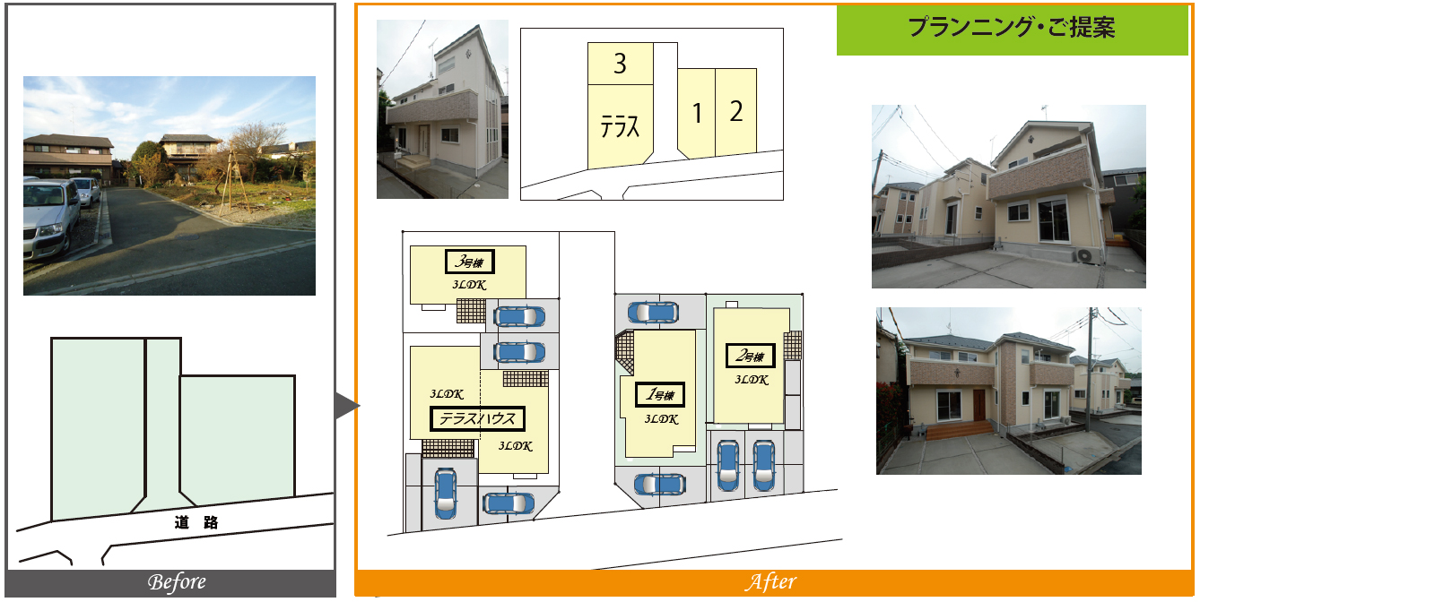 戸建賃貸+テラスハウスの複合計画
